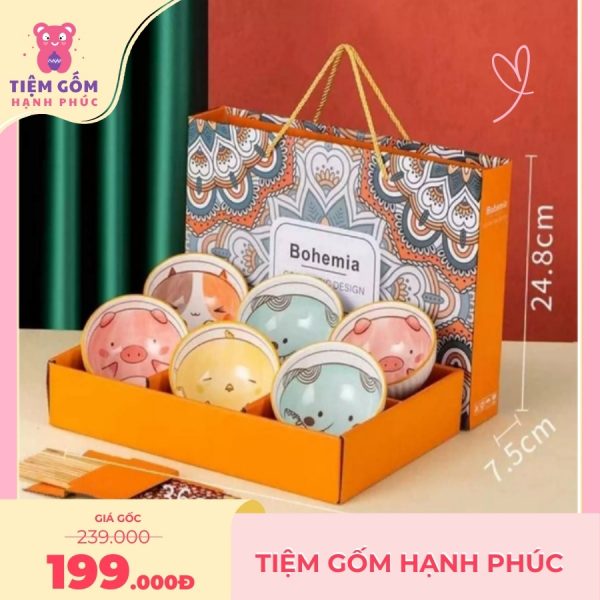 Bộ 6 Bát Ăn Sứ Cao Cấp