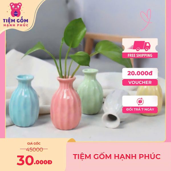 Bình gốm sứ cắm hoa mini nhiều màu